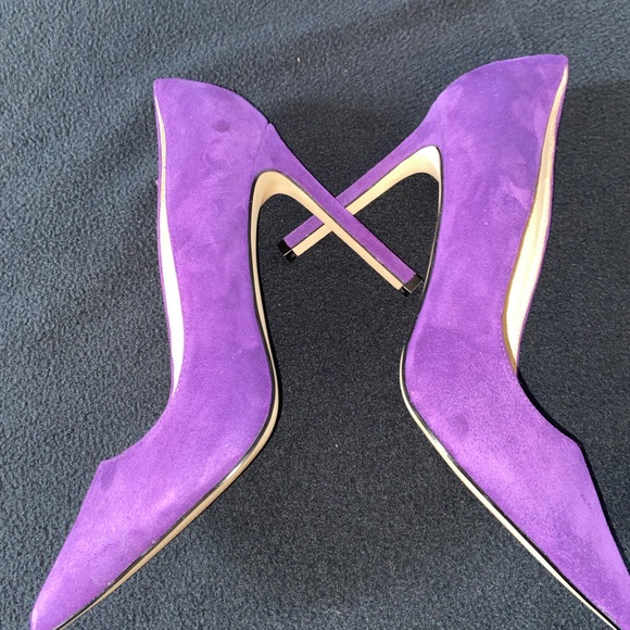 ☂️ Nine West Violet Suede Pointed Toe Heels Size 10 - Picture 5 of 11